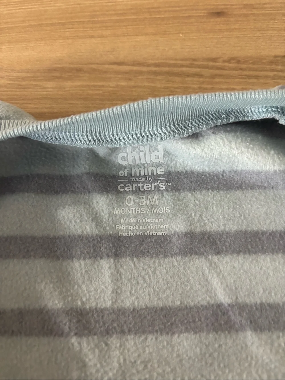 Child of Mine by Carter’s 0-3M blue stripe dinosaur zip sleeper